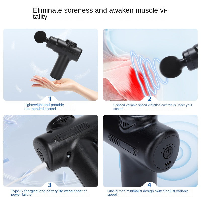 Mini Pistolet de Massage Rechargeable – Soulagement Musculaire en Profondeur