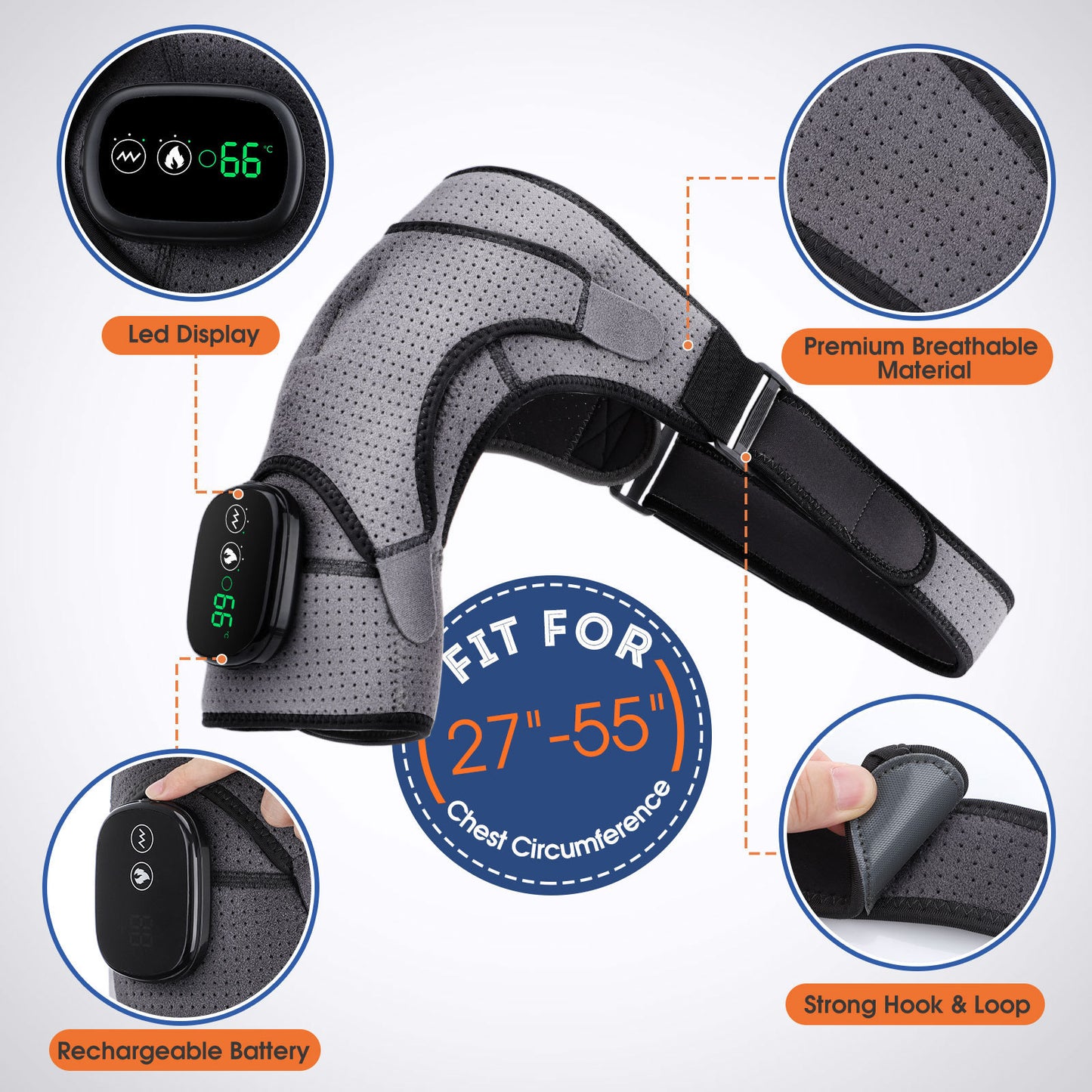 Masseur d'Épaules Chauffant écran Tactile avec Thérapie par Vibration