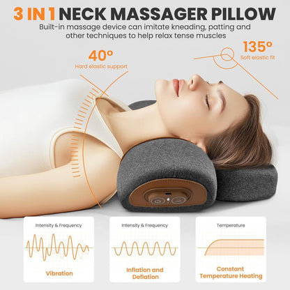 Oreiller Cervical avec Thérapie Chaleur & Massage